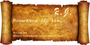 Rosenberg Júlia névjegykártya